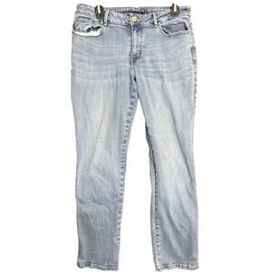 Lee Straight Leg Jeans Measure Waist 31 Women No Size Tag Blue Denim Mid Rise